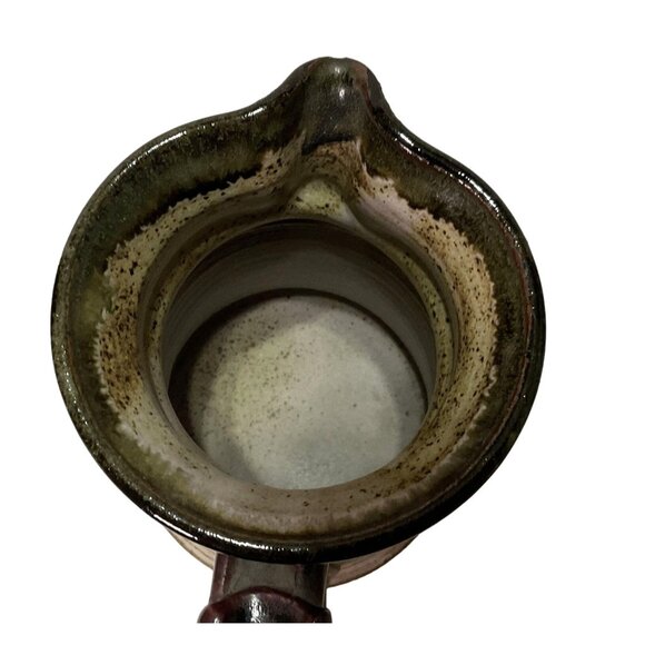 ROBERTSON ART POTTERY BROWN PITCHER JUG GLAZED SPECKLED SIGNED LARGE 7.5"H - Picture 5 of 7